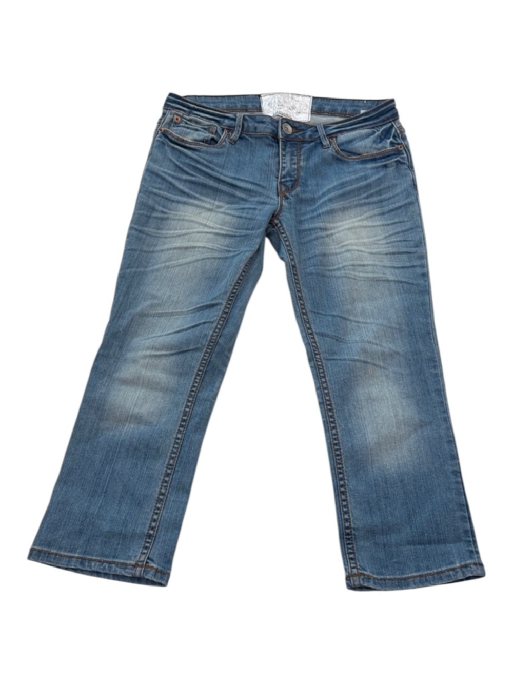 Dollhouse Y2K Low Rise Capri Jeans Juniors 9 Medium Wash Denim